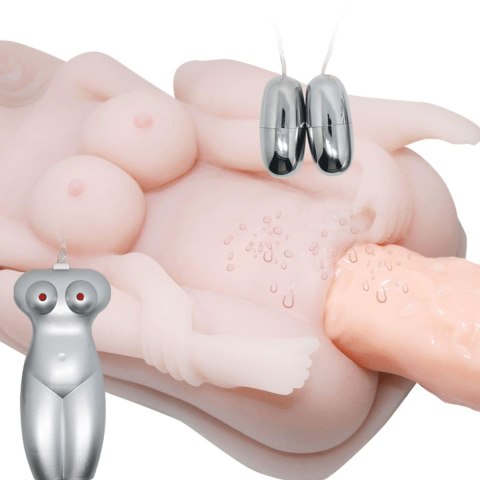 BAILE - Masturbator toy, TPR, double vibrating egg with voice, tighten,shrink 3AAA batteries BAILE