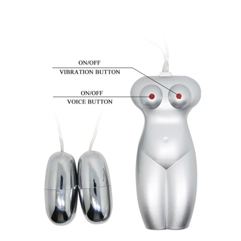 BAILE - Masturbator toy, TPR, double vibrating egg with voice, tighten,shrink 3AAA batteries BAILE