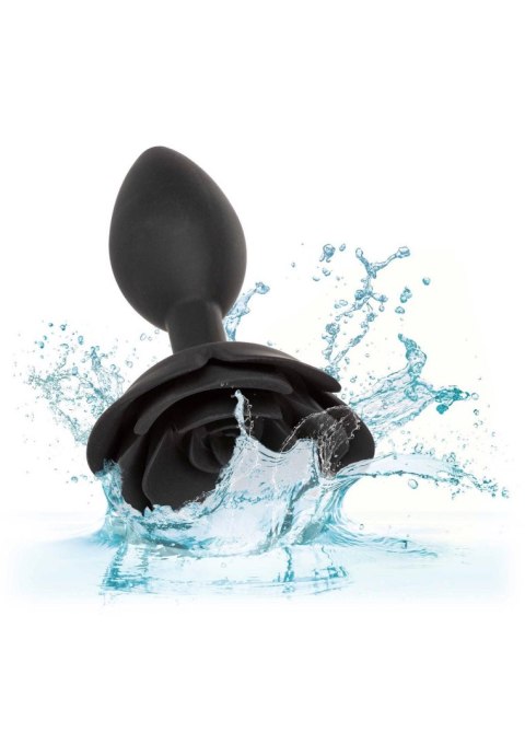 Large Rose Anal Plug Black CalExotics