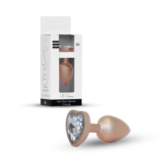 Plug-Jewellery Pearl Gold Heart PLUG- Clear S B - Series HeavyFun
