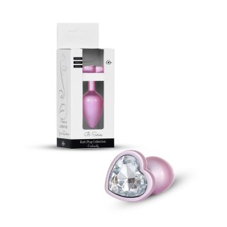 Plug-Jewellery Pearl Pink Heart PLUG- Clear S B - Series HeavyFun