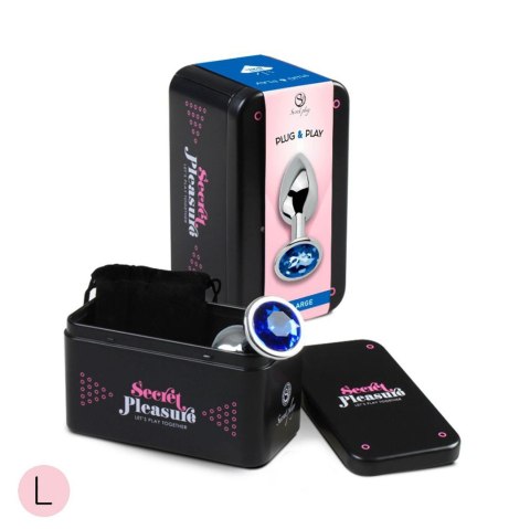 BLUE JEWELLED METAL BUTT PLUG L Secret Play