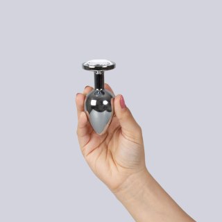 CLEAR CRYSTAL JEWELLED METAL BUTT PLUG L Secret Play