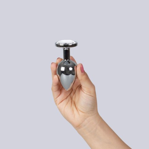 CLEAR CRYSTAL JEWELLED METAL BUTT PLUG L Secret Play