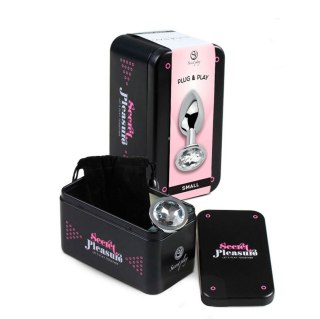 CLEAR CRYSTAL JEWELLED METAL BUTT PLUG S Secret Play