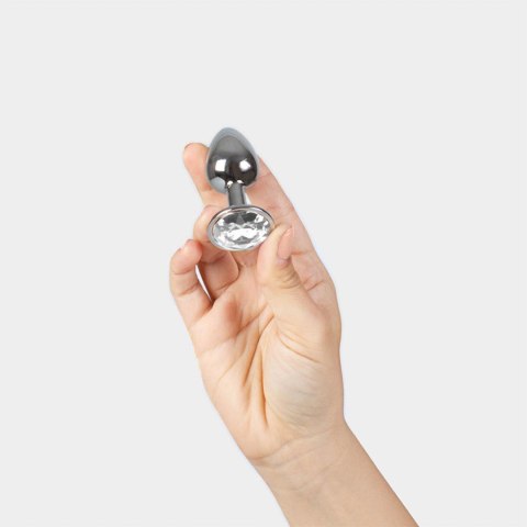 CLEAR CRYSTAL JEWELLED METAL BUTT PLUG S Secret Play