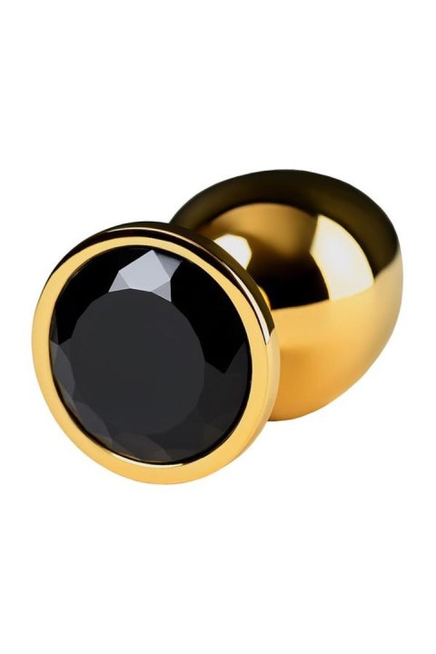 Gold anal plug TOYFA Metal with pink round-shaped gem Metal by TOYFA