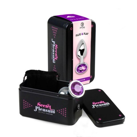 PURPLE JEWELLED METAL BUTT PLUG M Secret Play
