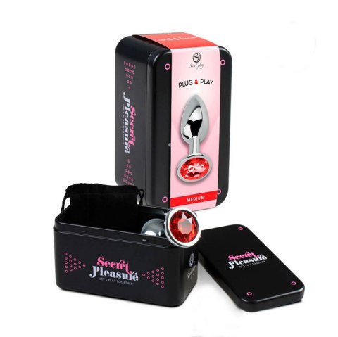 RED JEWELLED METAL BUTT PLUG M Secret Play