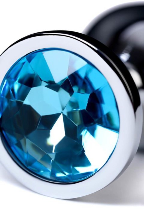 Silver anal plug with gem, turquoise Metal by TOYFA