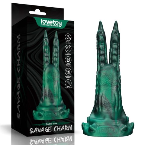 Savage Charm Double-Claw Vibrating Silicone Dildo Lovetoy