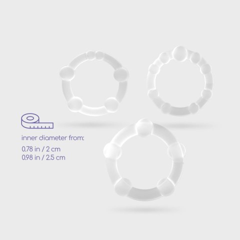 TRIPLE BEAD COCKRING SET CLEAR CRUSHIOUS Crushious