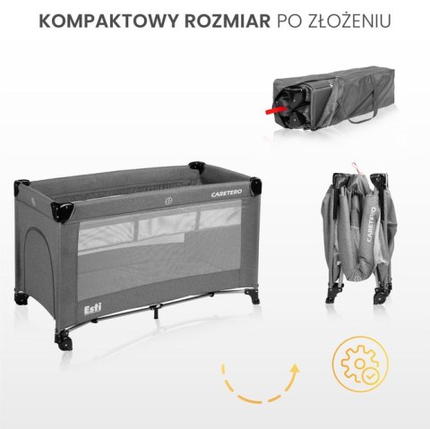 ŁÓŻECZKO TURYSTYCZNE ESTI Z OPUSZCZANYM BOKIEM BLACK