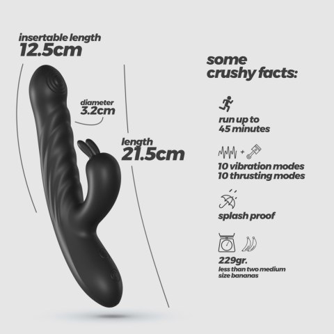 CRUSHIOUS LAPIN THRUSTING RABBIT VIBRATOR BLACK Crushious