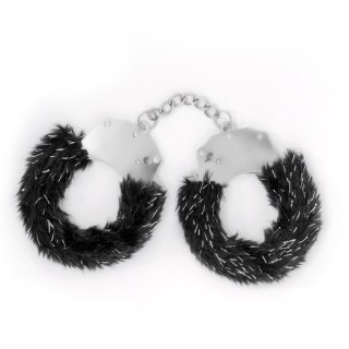 CRUSHIOUS SPANGLE METAL CUFFS WITH PLUSH BLACK Crushious