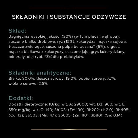 Purina Pro Plan Medium Puppy Sensitive Optidigest Jagnięcina I Ryż 12kg Purina Pro Plan