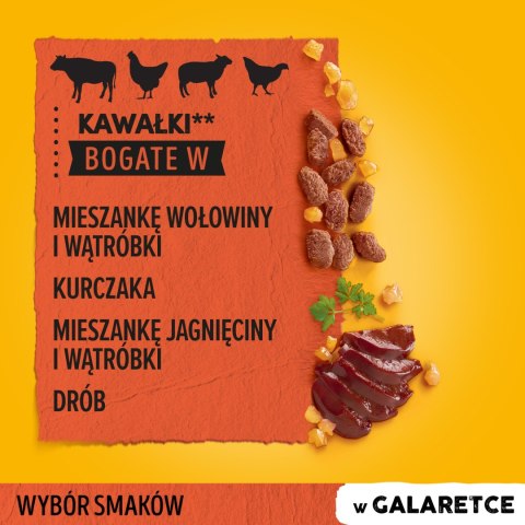 Pedigree Mokra Karma Dla Dorosłych Psów W Galaretce Z Wołowiną, Z Kurczakiem, Z Jagnięciną, Z Drobiem 12x100g Pedigree