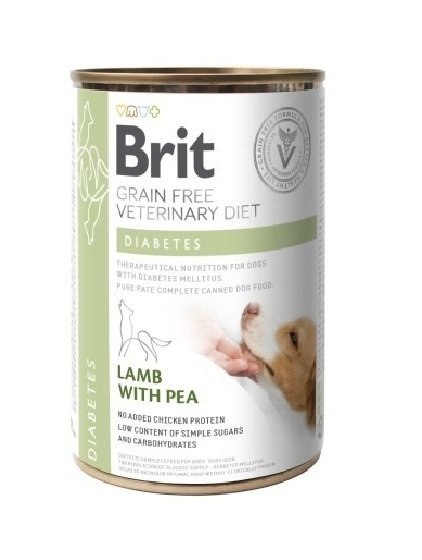 Brit Grain Free Veterinary Diet Dog Diabetes Z Jagnięciną I Groszkiem 400g Brit veterinary