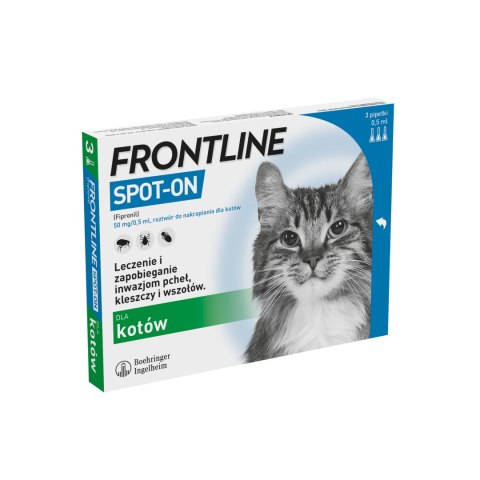 FRONTLINE Spot On Dla Kotów 3x0,5ml Frontline (Boehringer Ingelheim)