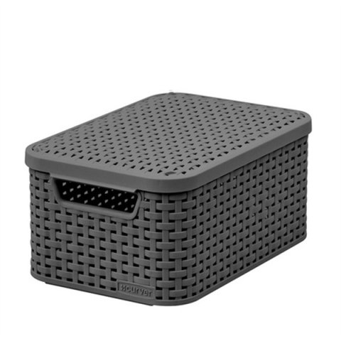 Curver Rattan Style Koszyk Z Pokrywą Szary S Curver