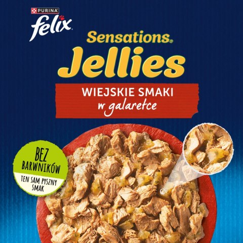 Felix Sensations Jellies Wiejskie Smaki W Galaretce 24x85g Felix