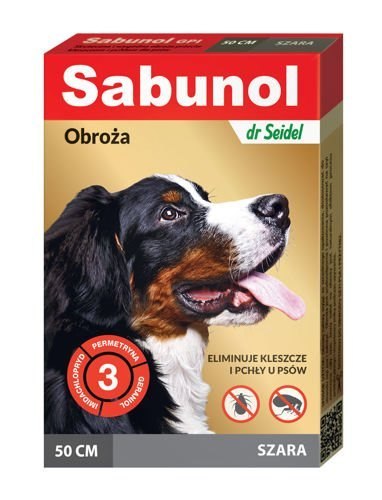 Laboratorium DermaPharm Sabunol Szara Obroża Przeciw Pchłom I Kleszczom Dla Psa 50cm Laboratorium DermaPharm