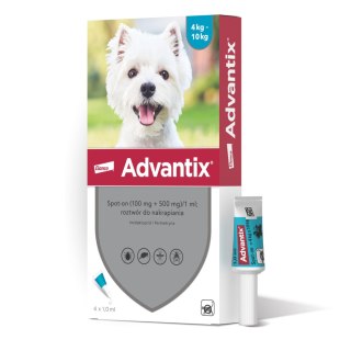 Bayer Advantix Krople Na Kleszcze I Pchły 4x1ml Bayer