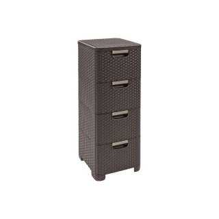 Curver Regał Z Szufladami Ciemny Brąz 4x14l Curver