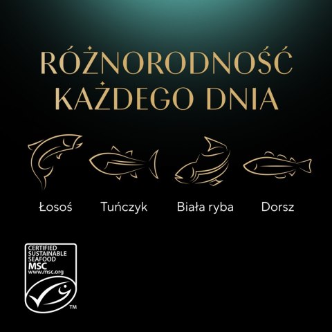 Sheba Delicacy Rybne Smaki W Galaretce, Z Łososiem, Z Białą Rybą, Z Tuńczykiem, Z Dorszem 80x85g Sheba