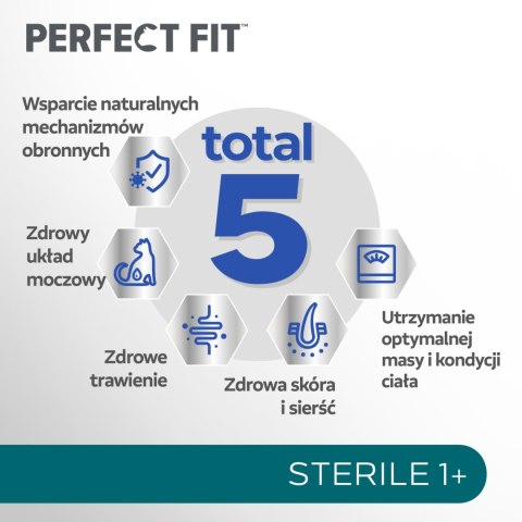 Perfect Fit™ - sucha karma pełnoporcjowa dla dorosłych kotów po zabiegu kastracji, bogata w kurczaka 7kg Perfect Fit