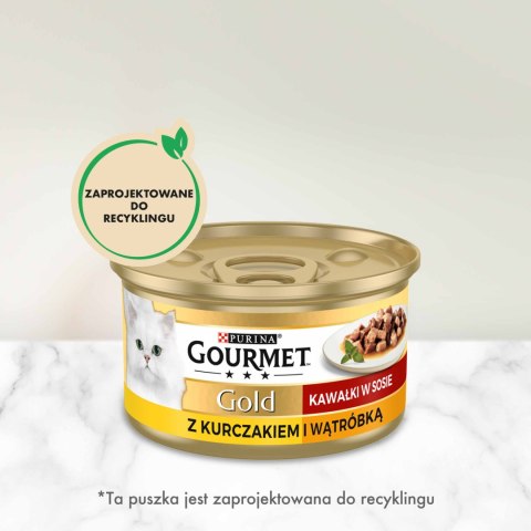 Purina Gourmet Gold kurczak/ wątróbka w sosie 85g Gourmet