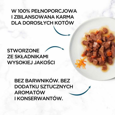 Purina Gourmet Perle Karma dla kotów mini fileciki w sosie z wołowiną i marchewką 85 g Gourmet