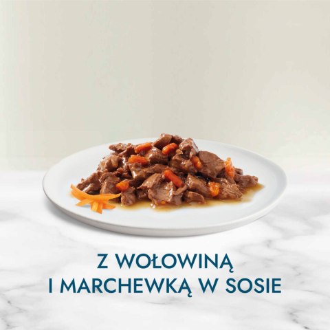 Purina Gourmet Perle Karma dla kotów mini fileciki w sosie z wołowiną i marchewką 85 g Gourmet