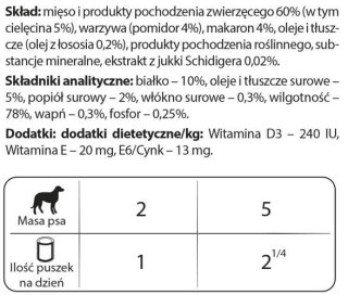 Dolina Noteci Premium Dla Psów Małych Ras Z Cielęciną, Pomidorami I Makaronem 100g Dolina Noteci