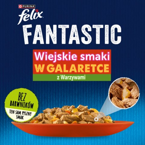 Felix Fantastic W Galaretce Z Kurczakiem I Wołowiną 4x85g Felix