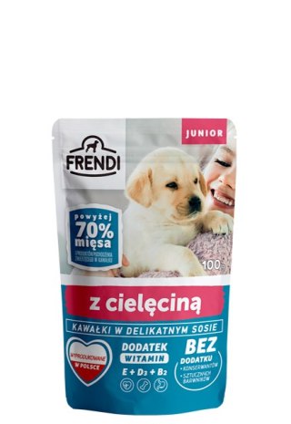 Frendi- Junior, Kawałki w delikatnym sosie z cielęciną 100g Frendi