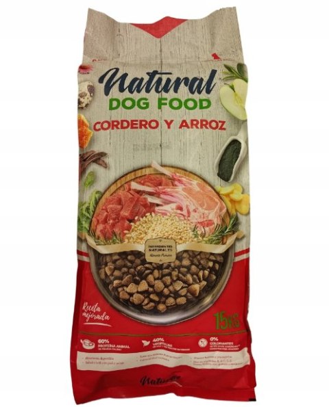 Natural Dog Food Jagnięcina & Cielęcina 15kg. 62% mięsa - Bez kurczaka Forzecan