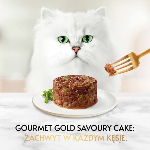 Purina Gourmet Gold Savoury Cake z jagnięciną i zieloną fasolką 85g Gourmet