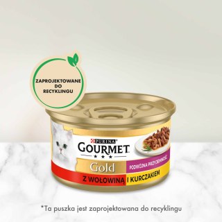 Purina Gourmet Gold z wołowiną i kurczakiem w sosie 85g Gourmet