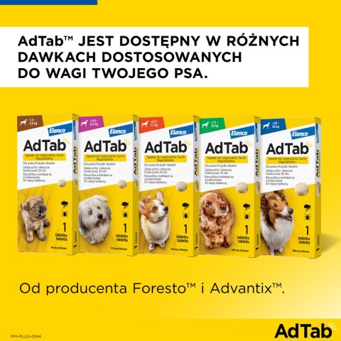 Elanco AdTab 56mg Tabletka Na Pchły I Kleszcze Dla Psów 1,3-2,5kg Elanco