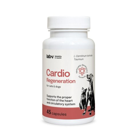 Lab-v Cardio Regeneration Wsparcie Prawidłowego Funkcjonowania Pracy Serca I Układu Krążenia Dla Psów I Kotów 45 Kapsułek LAB-V