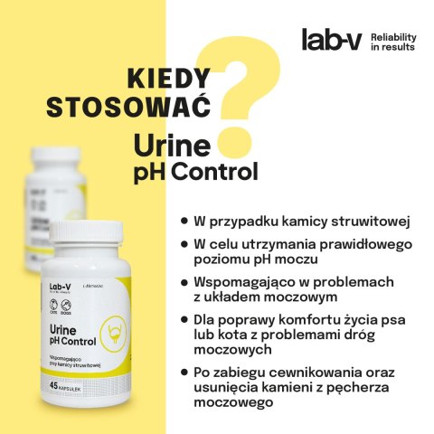 Lab-v Urine pH Control Wsparcie Dla Psów I Kotów Przy Kamicy Struwitowej 45 Kapsułek LAB-V
