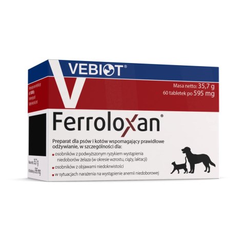 Vebiot Ferroloxan Suplement Dla Psa 60 Tabletek Nutrifarm Sp. z o.o.