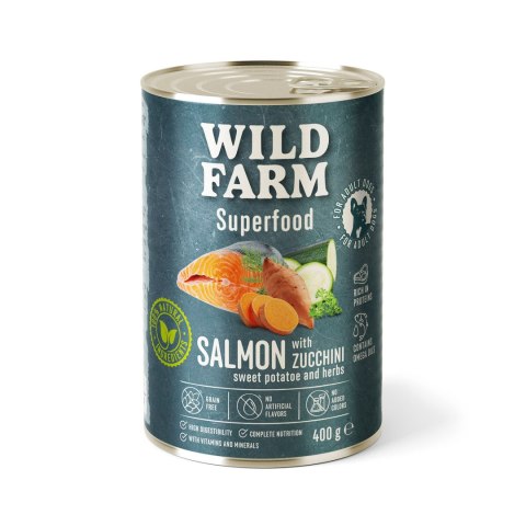 WILD FARM Superfood Karma Mokra Łosoś Z Warzywami 400g Wild Farm