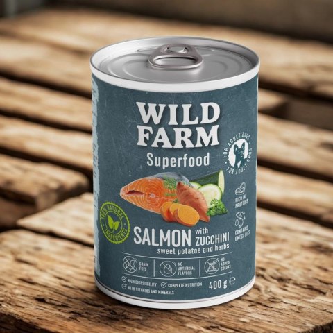 WILD FARM Superfood Karma Mokra Łosoś Z Warzywami 400g Wild Farm