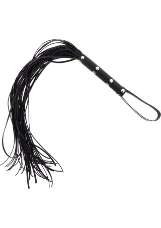 Long Studded Flogger Whip Black Hidden Desire