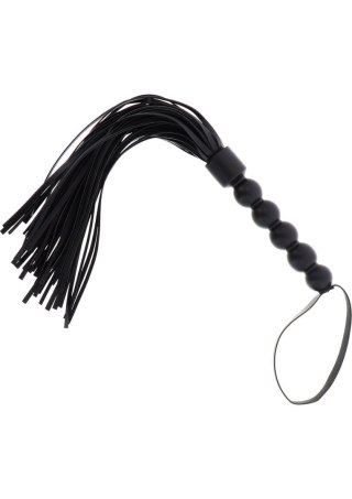 Short Beaded Flogger Whip Black Hidden Desire