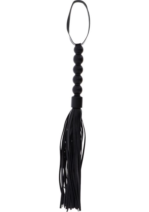 Short Beaded Flogger Whip Black Hidden Desire