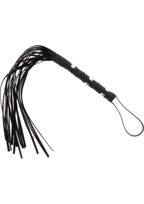Short Studded Flogger Whip Black Hidden Desire