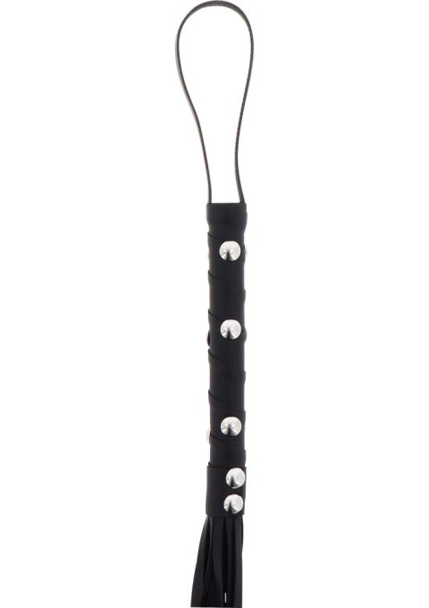 Short Studded Flogger Whip Black Hidden Desire